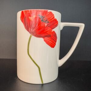 “Summer Sun” Red Poppy, Royal Bone China Mug by Red Vanilla , 12oz